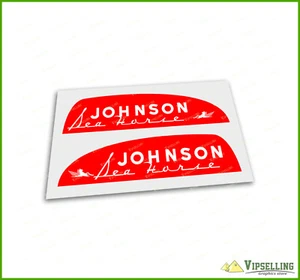 Johnson Sea-Horse Vintage Motor Laminated Pair Decals Stickers Graphics Rare Kit - Picture 1 of 2