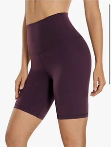 CRZ YOGA Womens Butterluxe Biker Shorts 8 Inches -High Waisted Small Deep Purple - Picture 1 of 3