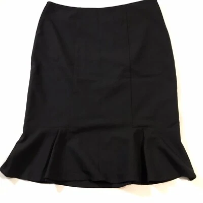 Falda Isaac Mizrahi para mujer 8 negra línea A plisada dobladillo forrada Foto 1 de 4