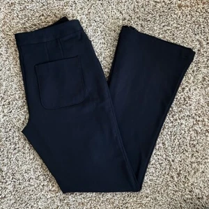 Anthropologie MAEVE Zip-to-Flare schwarze Hose in Größe 4 aufgesetzte Taschen auf der Rückseite - Bild 1 von 7