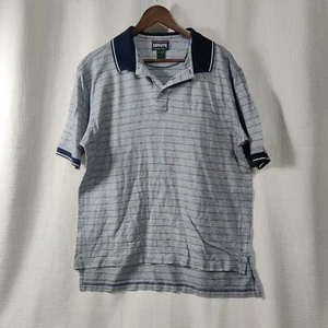 Camisa Polo de Golf Manga Corta Algodón De Colección Premium Divots Para Hombre Talla L Gris Rayas - Imagen 1 de 7