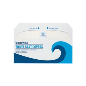 "Boardwalk Half-Fold Toilet Seat Covers – Premium Disposable Paper Covers – 250 - Picture 1 of 3