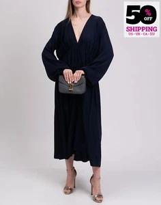 RRP €2450 THE ROW Sasha A-Line Dress Size M Silk Blend Gathered Made in Italy - Picture 1 of 8