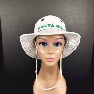 Cappello donna anni 90 avorio Bonnie verde Costa Rica ricamo taglia media vintage - Foto 1 di 7