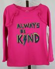 Wonder Nation Girls Pink Long Sleeve Always Be Kind Graphic T-Shirt Top Sz 4 NEW