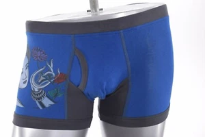 VK Nagrani NWT Luxury Men's Boxer Briefs in Blue Geisha Theme Cotton Large - Picture 1 of 3