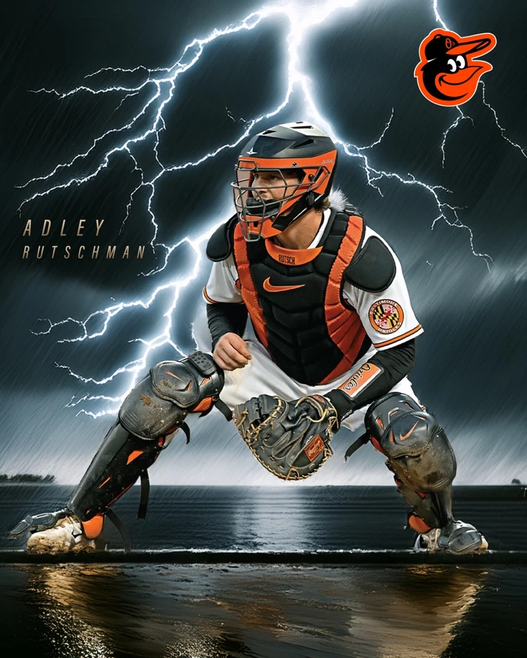 Adley Rutschman 8X10 PHOTO BALTIMORE ORIOLES STAR CATCHER - Image 1 of 1