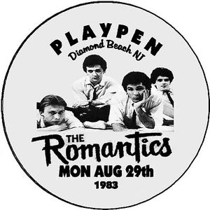 THE ROMANTICS 1983 Gig Pin 3" Pin Back Button Playpen Club Diamond Beach NJ - Picture 1 of 3