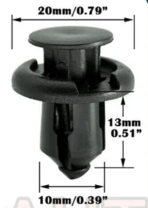 10 Pcs OE Style 91503-SZ3-003 Black Bumper Push-Type Retainer Clip A For Honda - Bild 1 von 6