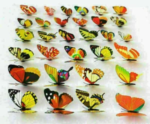 Farfalle Artificiali Multicolore con Calamita Decorazioni Casa 12 24 36 100/PCS - Foto 1 di 12
