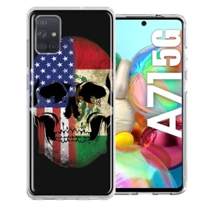 For Samsung Galaxy A71 5G US Mexico Flag Skull Case - Picture 1 of 1