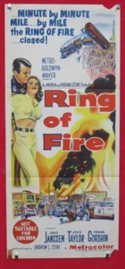 RING OF FIRE ORIGINAL 1961 CINEMA DAYBILL MOVIE FILM POSTER David Janssen 60's - Picture 1 of 6