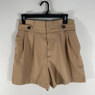 Banana Republic Mujer 5” Corto Botón-Tab Plisado Cintura Alta Pantalones Cortos Marrón Talla 6 Foto 1 de 4