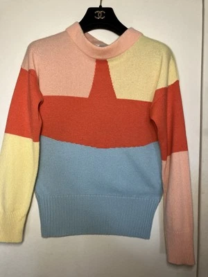 Chanel 08C Yellow Blue Orange Long Sleeve Sweater 38 40 42 - Image 1 of 4