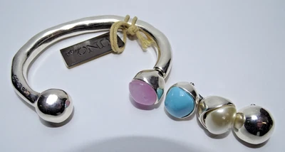 全新带标签 Uno de 50 镀银/粉红色水晶手链 "Zen Think Pink" 尺寸 7 1/4 — 第 1/4 张图片