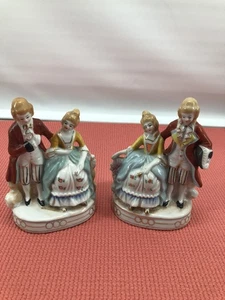 Vintage Porzellan Kolonial Paar Figuren Made in Japan, Mann & Frau Hand Ptd - Bild 1 von 6