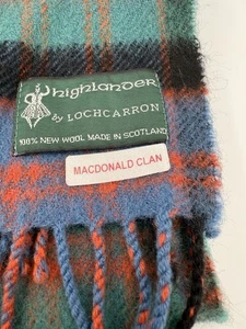 Highlander By Lochcarron Wool Macdonald Clan Scarf 52” - Picture 1 of 7