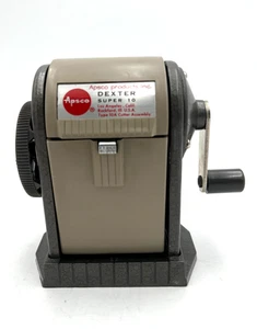 VINTAGE APSCO DEXTER SUPER 10 WALL DESK MOUNT 6 HOLE PENCIL SHARPENER - Picture 1 of 9