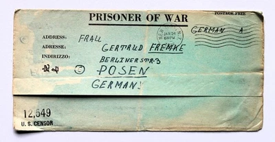 POW Letter Kriegsgefangenenpost 1/1945 POW Camp Mc Lean Texas GPO Box New York - Bild 1 von 4