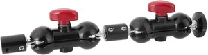 CAMVATE Dual Mini Ball Head Extension Arm with 1/4"-20 Male & Red, Black - Picture 1 of 6