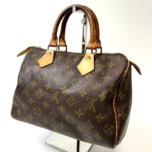 Louis Vuitton M41528 Speedy 25 Monogram Borsa a Mano Mini Borsone Donna Marrone - Foto 1 di 15