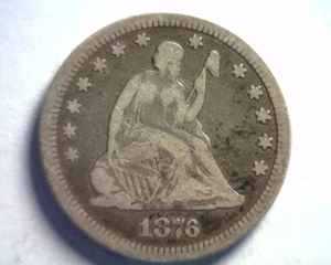 1876-CC CUARTO LIBERTAD SENTADA MUY FINO EN MUY BUEN ESTADO BONITA MONEDA ORIGINAL DE BOBS MONEDAS - Imagen 1 de 2