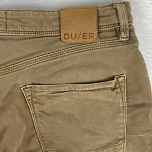 DU/ER Mens 33x30 N2X Relaxed Tapered Brown Khaki Stretch Pants Preppy Classic - Picture 1 of 14