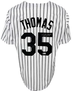 Chicago White Sox Frank Thomas Autographed Pro Style Pinstripe Jersey BAS Aut... - Picture 1 of 2