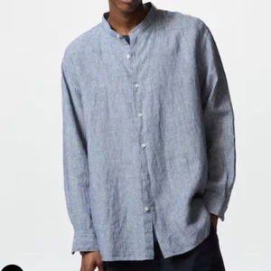 Uniqlo Premium Leinen Hemd Herren Gr. M Stehkragen Knopfleiste Minimalistisch Freizeit - Bild 1 von 5