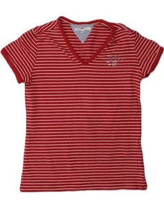 TOMMY HILFIGER Girls T-Shirt Top 11-12 Years Red Striped Cotton KN01 - Picture 1 of 3