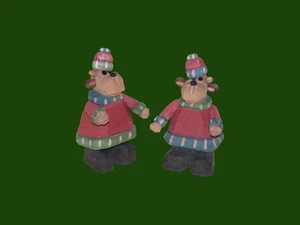 Statua in legno alce kiddies bambini scolpita 9 cm animali corna animali forestali animali del nord - Foto 1 di 1