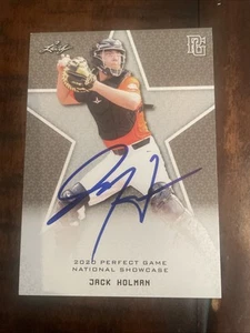 JACK HOLMAN 2020 LEAF PERFECT GAME RC #246 AUTO SIGNED - Picture 1 of 9