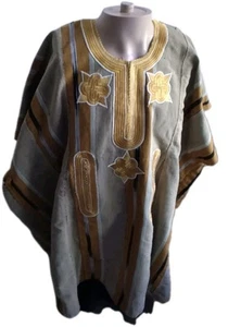 ASO OKE 1 STCK SCHWARZ/CREME/BRAUN FARBE AFRIKANISCHES DASHIKI FÜR MÄNNER UND JUGENDLICHE.  - Bild 1 von 2