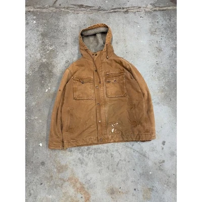 Smiths Workwear Mens Brown Sherpa Lined Hooded Work Jacket Size Medium - Image 1 of 4