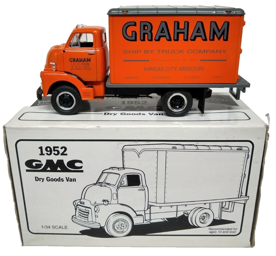 First Gear 1952 GMC Graham Ship By Truck Dry Goods Van 1 34 DieCast NOS 19-1066