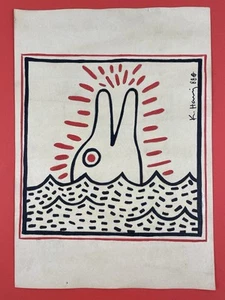 Keith Haring (Handmade) Drawing mixed media on paper signed & stamped - Picture 1 of 2
