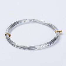 LOT de 10M - 10 METRES FIL ALUMINIUM ARGENTE 0,8MM perles bracelet collier bague
