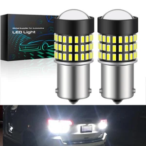 2X White Bright 1156 7506 LED Reverse Backup Light Bulbs 6500K Canbus Error Free - Picture 1 of 11
