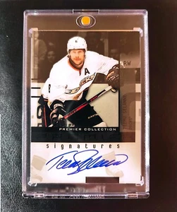 2021-22 Upper Deck Premier Teemu Selanne Auto SSP 5/5 Bookend - AA-TS - Ducks - Picture 1 of 5