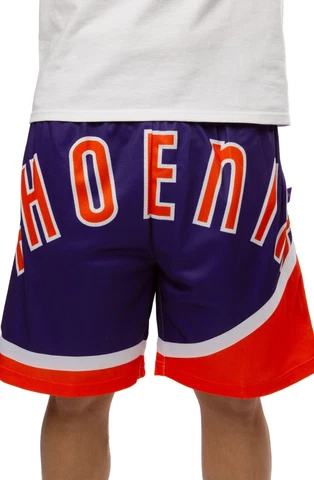 Mitchell & Ness Phoenix Suns BLOWN BIG FACE RELOAD Orange Purple Swingman Shorts Cover
