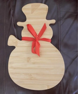 Tábua de corte Nabisco MÉDIA (L 14” x L 9”) logotipo boneco de neve madeira gravado novo sem etiquetas - Imagem 1 de 4