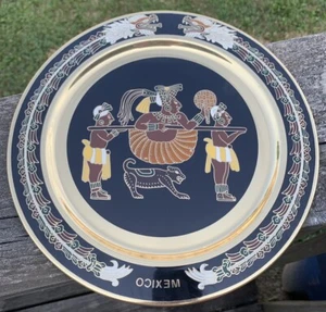 Decorative brass plate AZTEC design from Mexico Ratinlixul-Mayan Priest - Picture 1 of 5