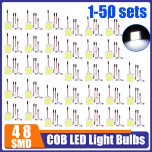 48SMD COB White LED Panel Festoon T10 BA9S Car Interior Dome Map Light Bulbs LOT - Picture 1 of 15