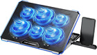 Laptop Cooling Pad with 6 Cooling Fan, Laptop Cooler Fan with No Lights, Cooling