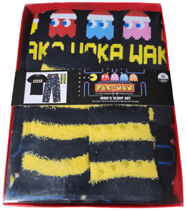 Pac Man Christmas "Waka Waka Waka" Men's Comfy 3-Piece Shirt, Pants, & Socks!