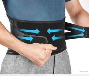 Adult Unisex Back Brace With Stays For Lower Back Pain Relief Lift Lumbar Suppor - Picture 1 of 10