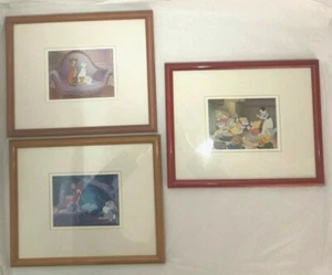 DISNEY THE ART GROUP LTD 3 PICTURES - SNOW WHITE/BAMBI/ARISTOCATS FRAMED 1990'S - Picture 1 of 7