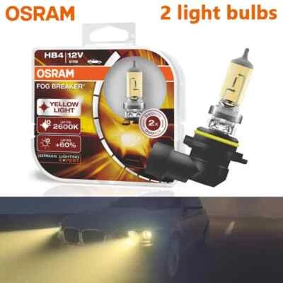 OSRAM Fog Breaker HB4 9006 Halogen Car Headlight 12V 51W 2600K Yellow Auto Bulbs - Image 1 of 4