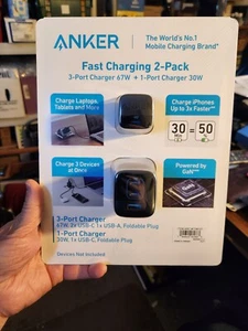 Anker Fast Charging 67W and 30W Wall Chargers with Foldable Plug for Travel - Picture 1 of 5