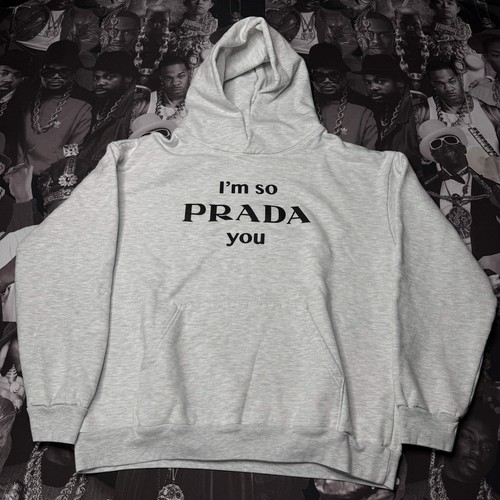 Felpa con cappuccio Chinatown Market I'm So "PRADA" You XL grigio erica
